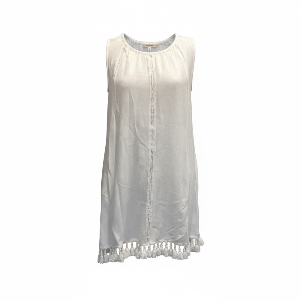 THML Off Withe Embroidered Tunic Shift Women's Mini Dress, size Medium